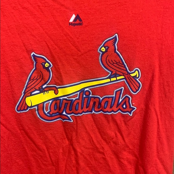 Majestic Women's Red Cardinals Graphic T-Shirt Size M - Picture 2 of 7